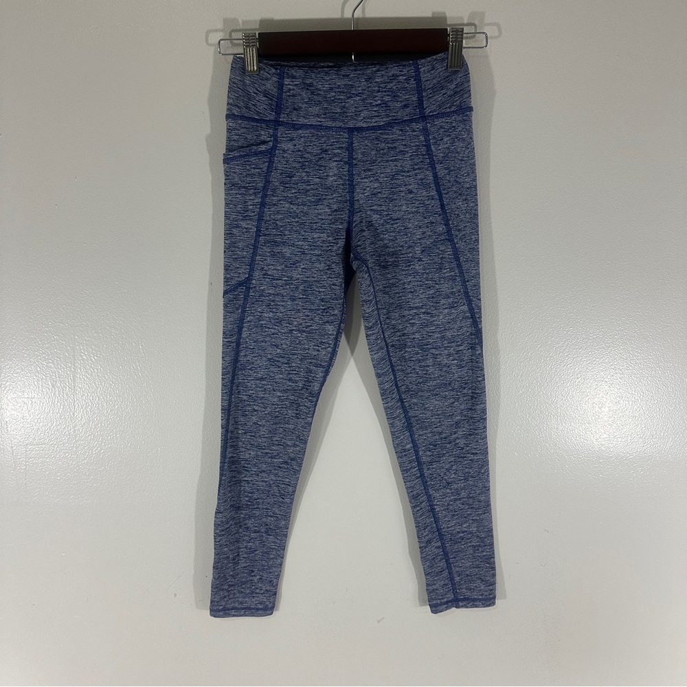 Vineyard Vines Performance Tights Girls 10-12 Heather Blue White
